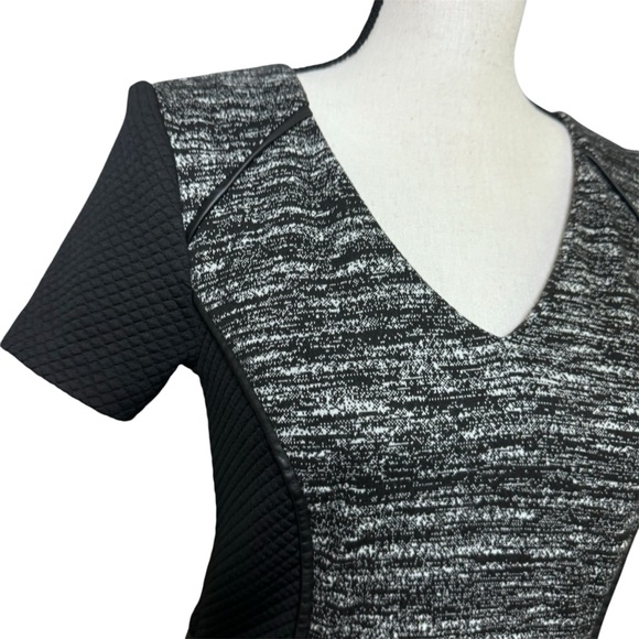 Dynamite size, small black and white tweed pencil skirt sleeve dress. - Picture 3 of 9